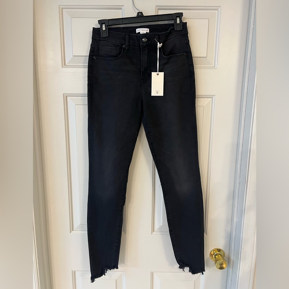 NWT Good American Good Leg Black Skinny jeans size 4 27